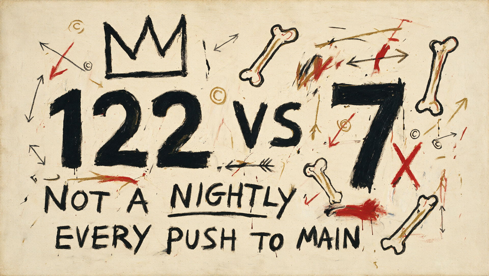 122 vs 7. Not a nightly. Every push to main.